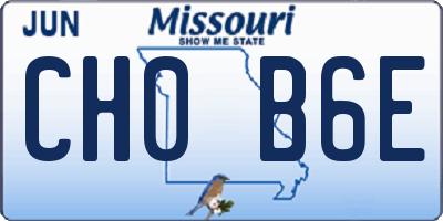 MO license plate CH0B6E