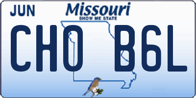 MO license plate CH0B6L