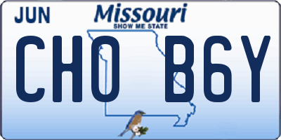 MO license plate CH0B6Y