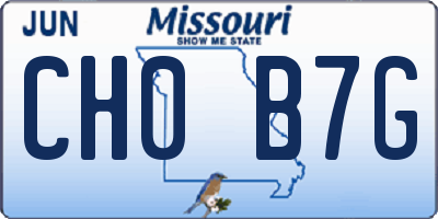 MO license plate CH0B7G