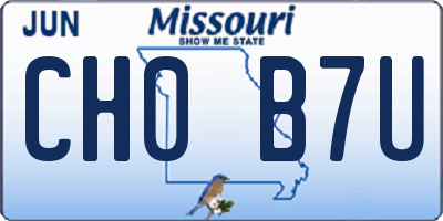 MO license plate CH0B7U