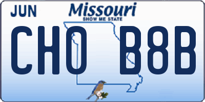 MO license plate CH0B8B