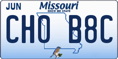 MO license plate CH0B8C