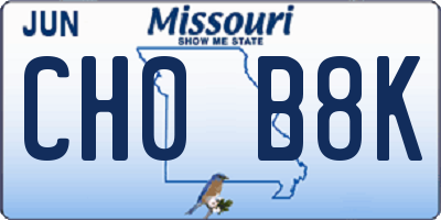 MO license plate CH0B8K