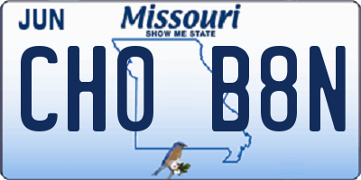 MO license plate CH0B8N
