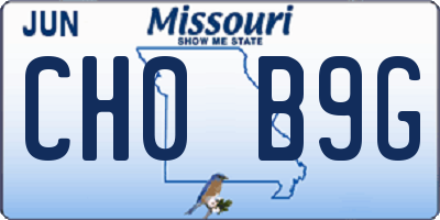 MO license plate CH0B9G