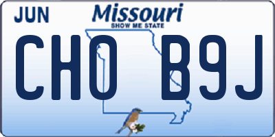 MO license plate CH0B9J