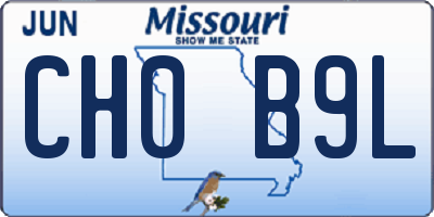 MO license plate CH0B9L