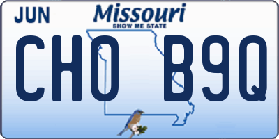 MO license plate CH0B9Q