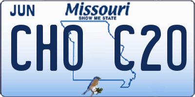 MO license plate CH0C2O