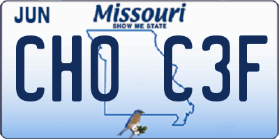 MO license plate CH0C3F