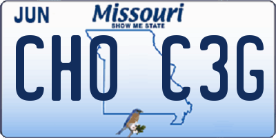 MO license plate CH0C3G