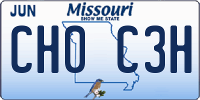 MO license plate CH0C3H