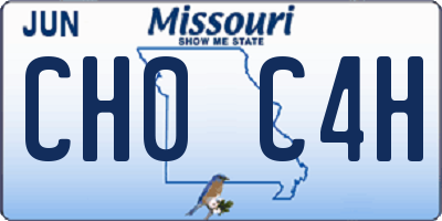 MO license plate CH0C4H
