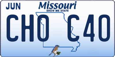 MO license plate CH0C4O