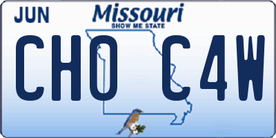 MO license plate CH0C4W