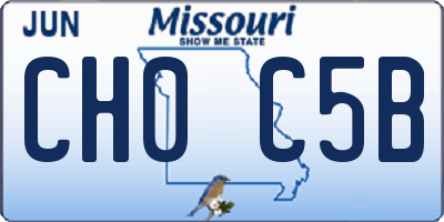MO license plate CH0C5B
