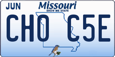MO license plate CH0C5E