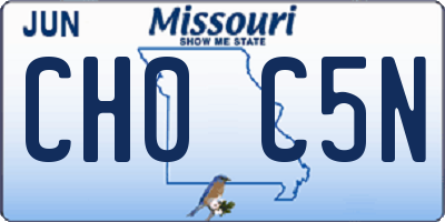 MO license plate CH0C5N