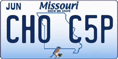 MO license plate CH0C5P