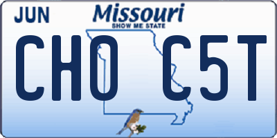 MO license plate CH0C5T