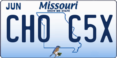 MO license plate CH0C5X