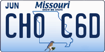 MO license plate CH0C6D
