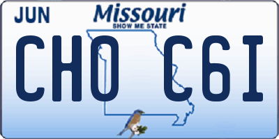 MO license plate CH0C6I