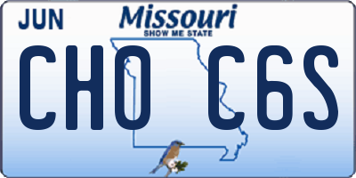 MO license plate CH0C6S