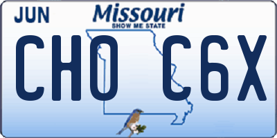 MO license plate CH0C6X