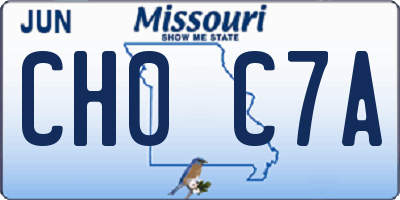MO license plate CH0C7A
