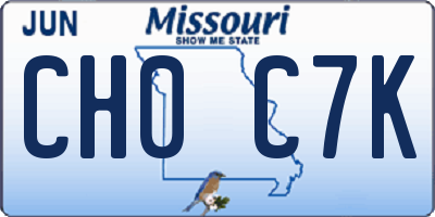 MO license plate CH0C7K