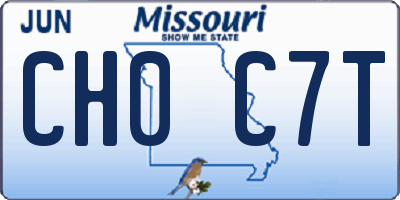 MO license plate CH0C7T