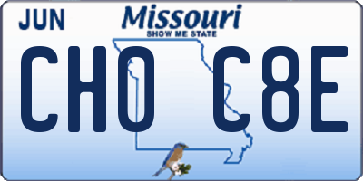 MO license plate CH0C8E