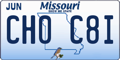 MO license plate CH0C8I