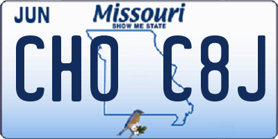 MO license plate CH0C8J