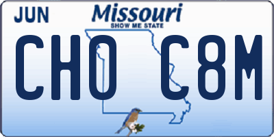 MO license plate CH0C8M