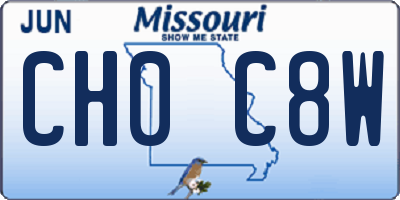 MO license plate CH0C8W