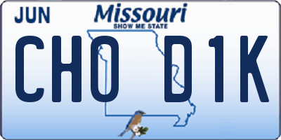 MO license plate CH0D1K