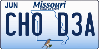MO license plate CH0D3A