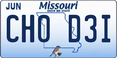 MO license plate CH0D3I