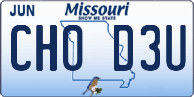 MO license plate CH0D3U