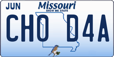 MO license plate CH0D4A