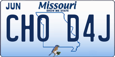 MO license plate CH0D4J