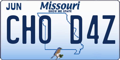 MO license plate CH0D4Z