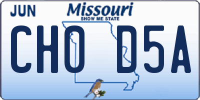 MO license plate CH0D5A