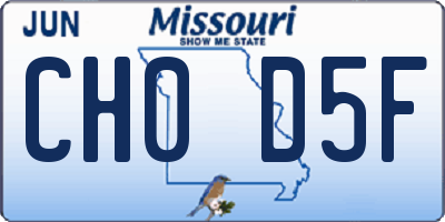 MO license plate CH0D5F
