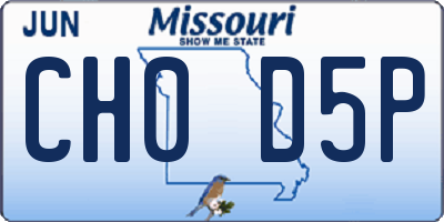 MO license plate CH0D5P