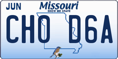 MO license plate CH0D6A