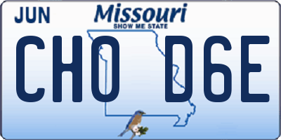 MO license plate CH0D6E